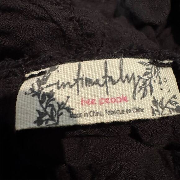 Free People Black Sleeveless Romper Frayed Edges Boho Whimsygoth Size L READ - Picture 6 of 10